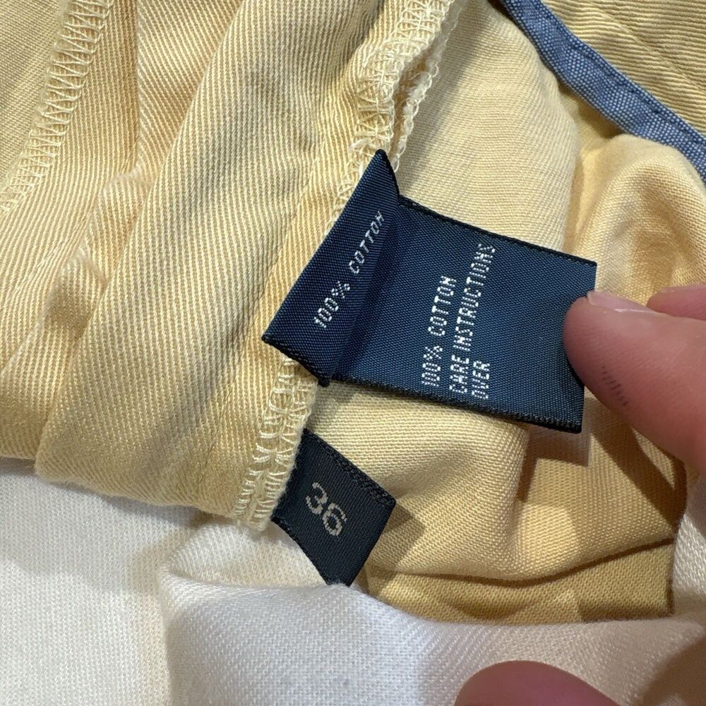 Lot Of 2 Polo Ralph Lauren Cotton Men’s Shorts 9” Size 36 Chino Yellow And Beige - Picture 4 of 14